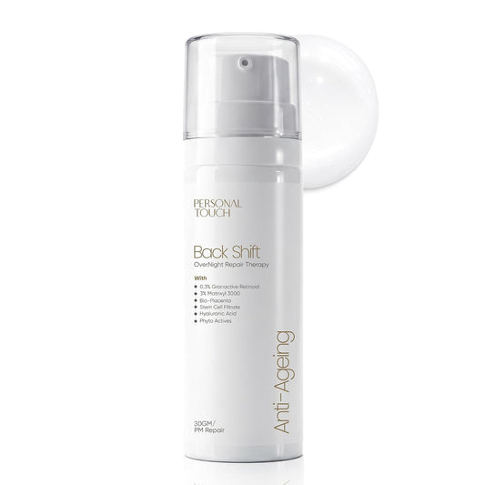 PERSONAL TOUCH SKINCARE Backshift Anti-Aging Face Cream | Youthifying Peptide, Niacinamide & 0.3% Granactive Retinoid (HPR) | Wrinkle Repair, Firming & Collagen Boost | 30ml