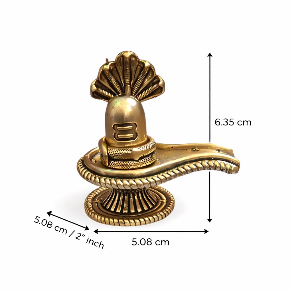 Brass Shivling Statue with Snake |