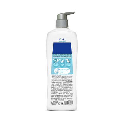 Vivel Cooling Body Wash, Mint & Cucumber Shower Gel, 500 ml Pump Bottle, Refreshing, Moisturizing & Fragrant Bodywash, For Soft, Smooth & Fresh Skin, For Women & Men