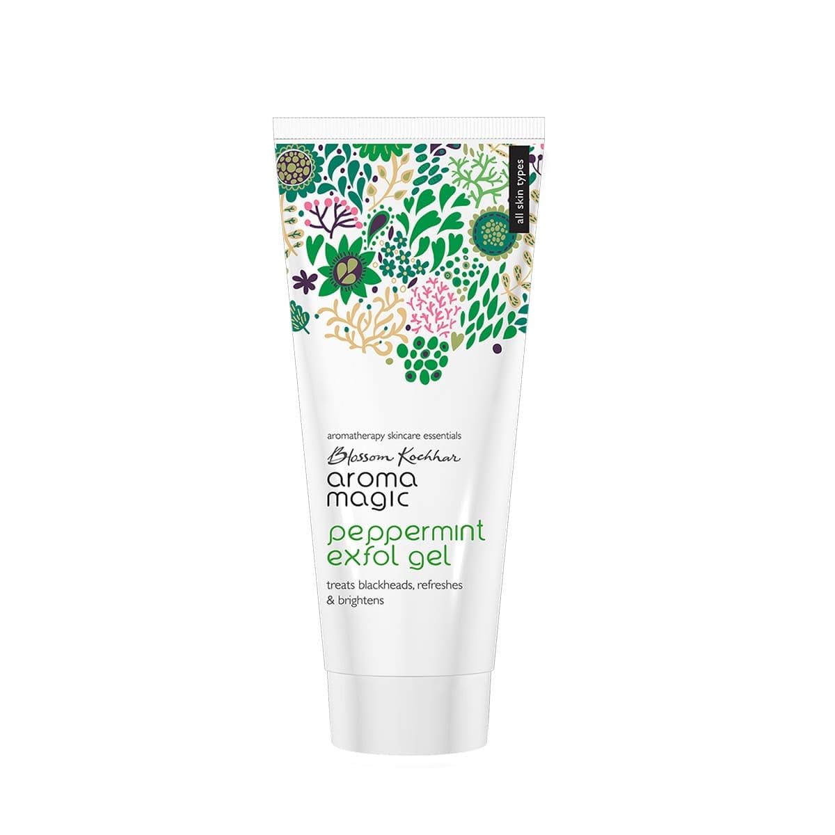 Aroma Magic Peppermint Exfol Gel | Treats blackheads, clears pores, brightens, hydrates With vegetable glycerine, aloe Vera gel, peppermint & lavender essential oils, lemon extract | All Skin - 100 ml