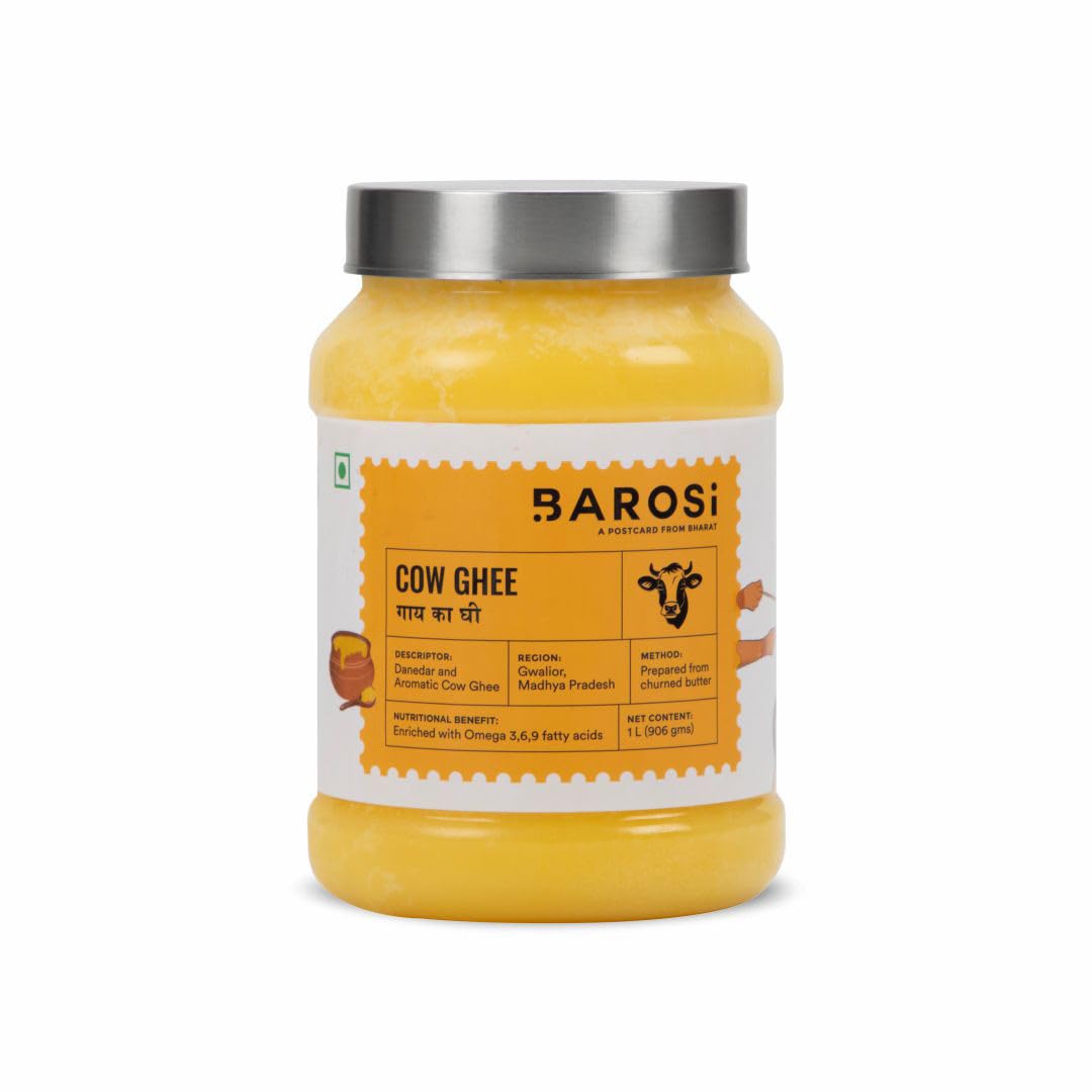 Barosi Premium Cow Ghee | 100% Pure | Danedar Texture | Rich In Good Fats And Antioxidants | Easy To Digest