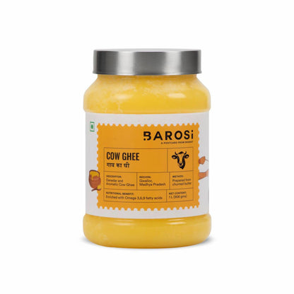 Barosi Premium Cow Ghee | 100% Pure | Danedar Texture | Rich In Good Fats And Antioxidants | Easy To Digest