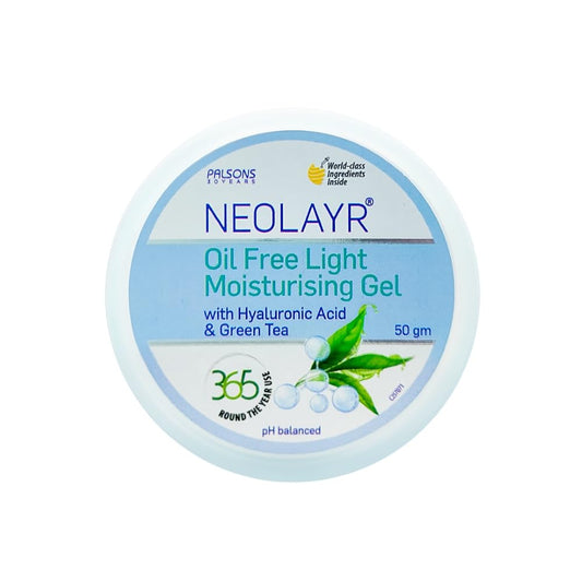 NEOLAYR Oil Free Light Moisturizing Gel | Hyaluronic Acid Moisturiser | Gives Skin an Oil Free Glow | Complete Skin Hydration in 60 Minutes | For Men & Women (50)