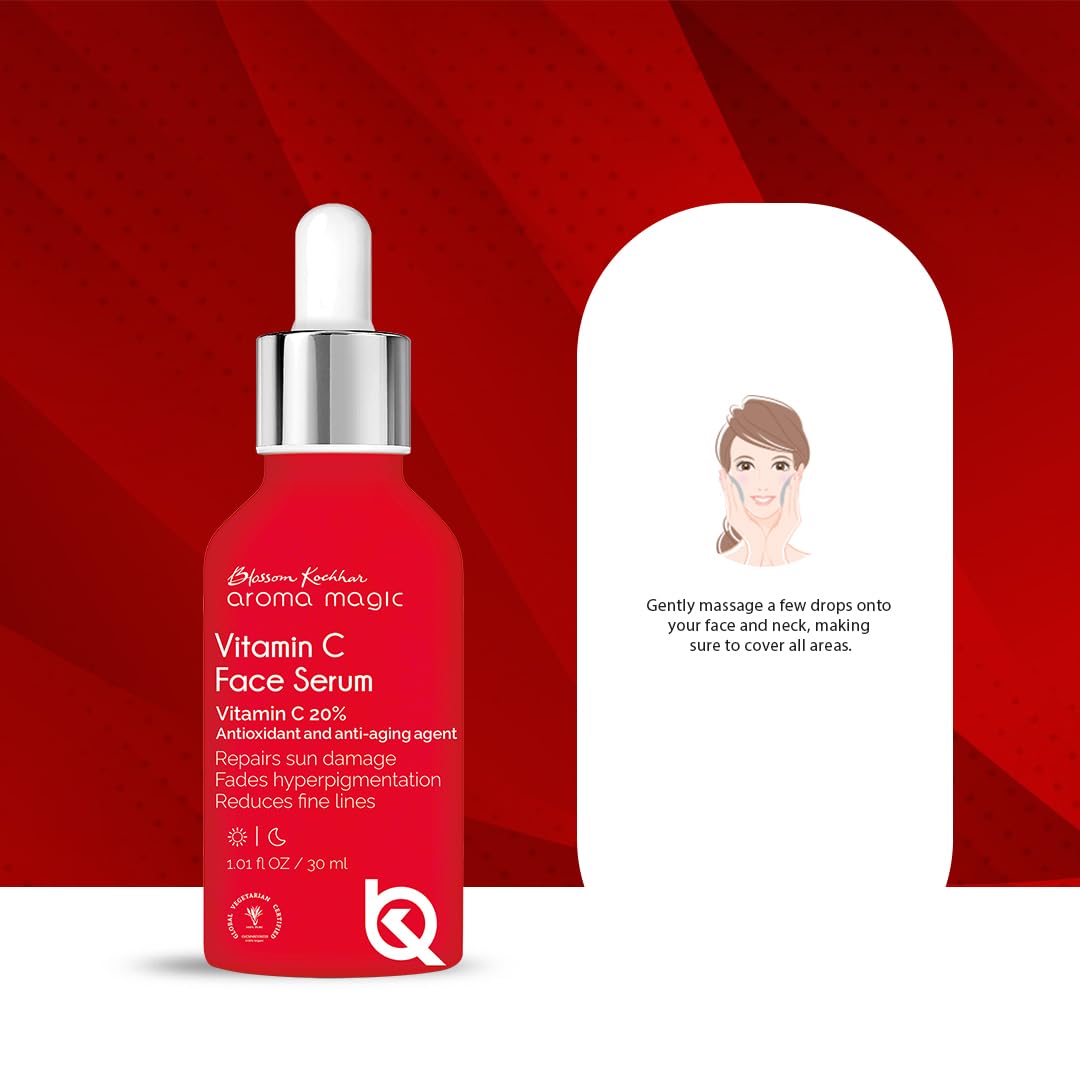Aroma Magic 20% Vitamin C Face Serum | Anti-aging Agent, Orange Extract for Dark Spots, Pigmentation & Glowing Face - 30 ml | Pack of 1