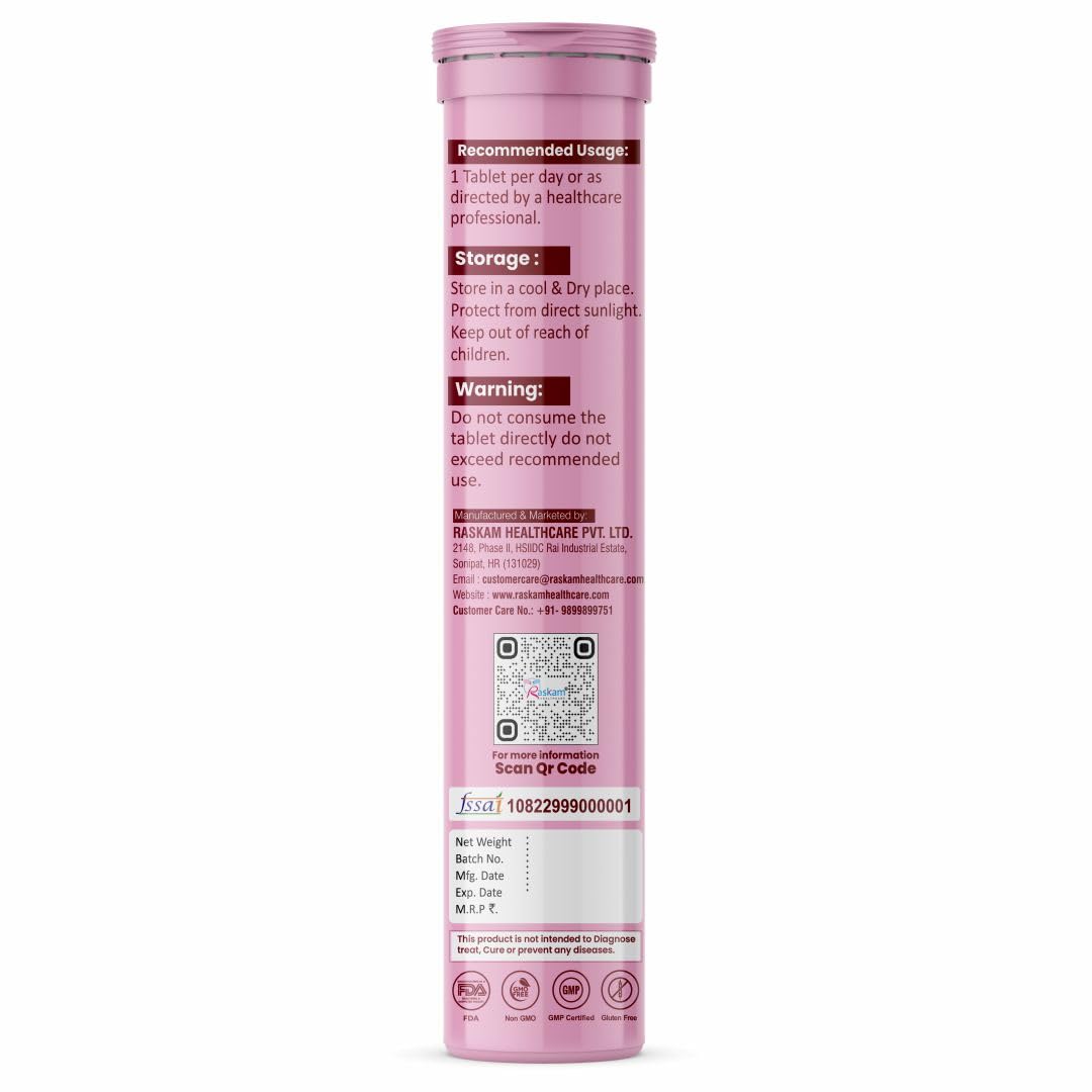 Pink tablet container with label on a white background