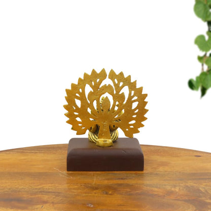 Ganesha Idol with Tree Backdrop and Plastic Base for Home Mandir, Office Temple & Festive Dcor | Traditional Hindu God Figure for Puja, Vastu Remedies & Housewarming Gift
