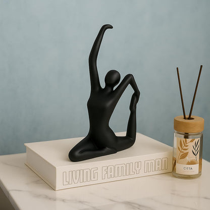 Ceramic Black Lady Statue for Home Decor - Aesthetic Showpiece - Decorative Sculpture for Home Decor & Office Decor - 17x4x20 CM