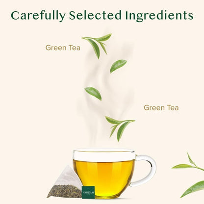 VAHDAM Organic Himalayan Green Tea | 15 Tea Bags | Weight Loss, Stress Relief, Antioxidant-Rich, Low Caffeine | Iced or Hot Brew | Non GMO, Gluten-Free, Naturally High Grown