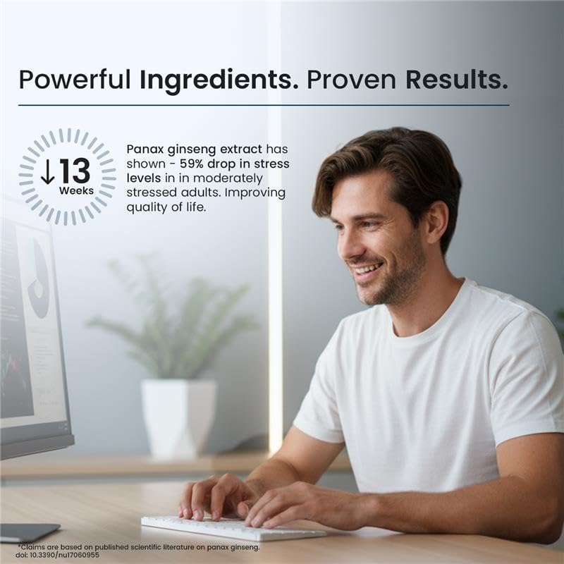 Neuherbs Multivitamin Tablets for Men 60 Count |True Vitamin Men Multivitamin with Ginseng Vitamin C B12 D MagnesiumIron & Zinc | Supports Sports PerformanceEnergy Immunity Stamina & Heart Health
