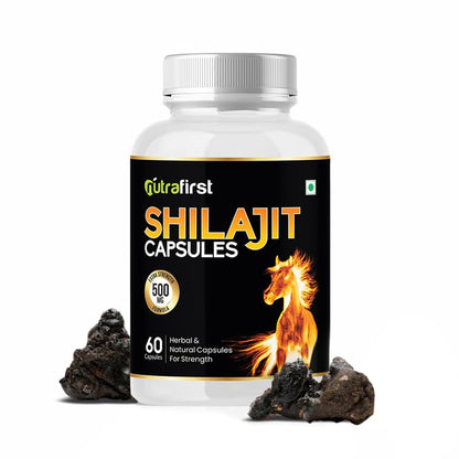 Nutrafirst Shilajit Capsules (500mg, 60 Caps) | Pure Himalayan Shilajeet Extract | Supports Muscle Strength, Stamina, Endurance & Energy | Improves Performance, Vitality & Immunity