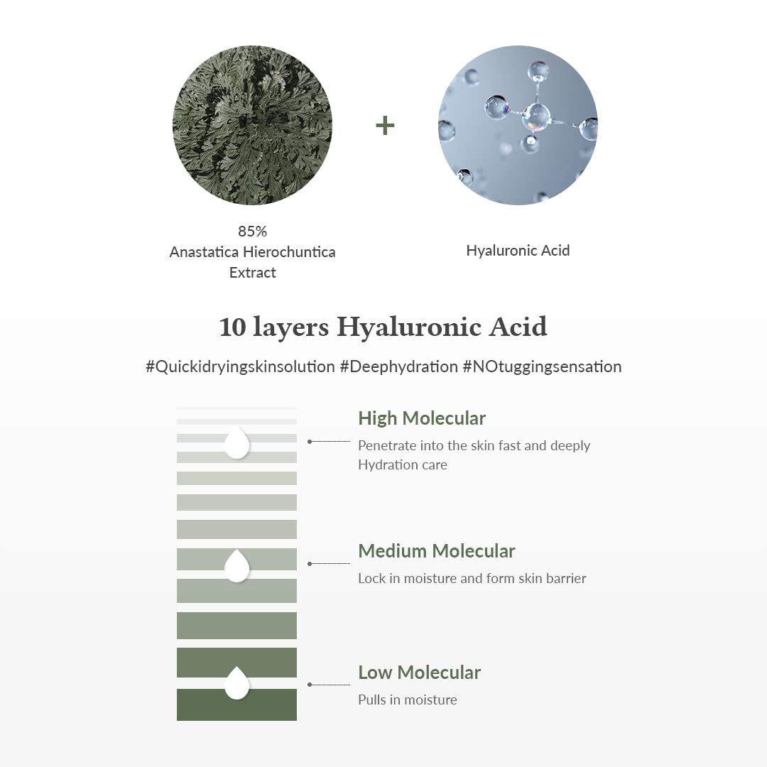 Diagram showing ingredients and properties of a skincare product with text and icons.