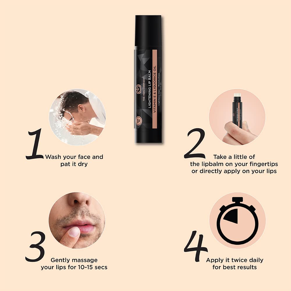 The Man Company Lip Balm for Dry, Chapped and Dark Lips - 4gm | Moisturizes, Nourishes & Soften Lips with the power of Vitamin E, Coconut & Olive Oil