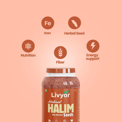 Livyor Premium Halim Seeds for eating - 200g | Aliv seeds | Garden Cress Seeds | High in Fibre | Helps in hair growth | Rich in Omega 3 | Raw and Natural | Immunity Booster Super food