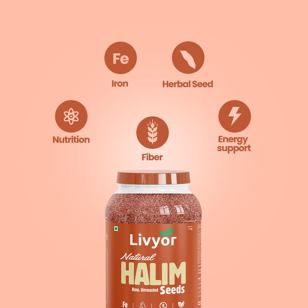 Livyor Premium Halim Seeds for eating - 400 g | Aliv seeds | Garden Cress Seeds | High in Fibre | Helps in hair growth | Rich in Omega 3 | Raw and Natural | Immunity Booster Super food | Pack of 1