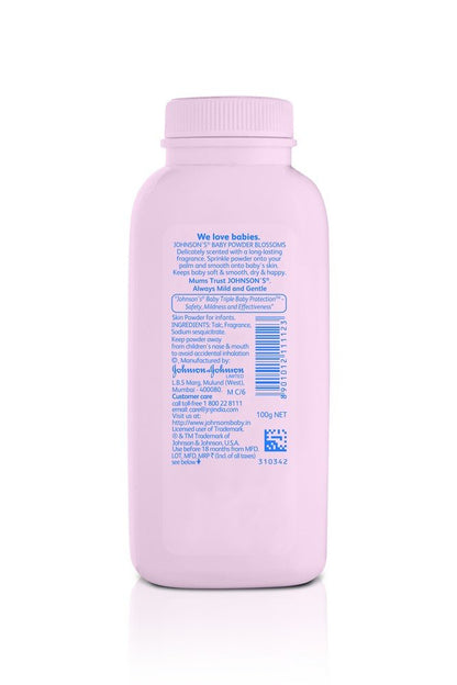 Johnson's Baby Powder Blossoms | With Sodium Citrate, Citric Acid | Pack of 1, 100g