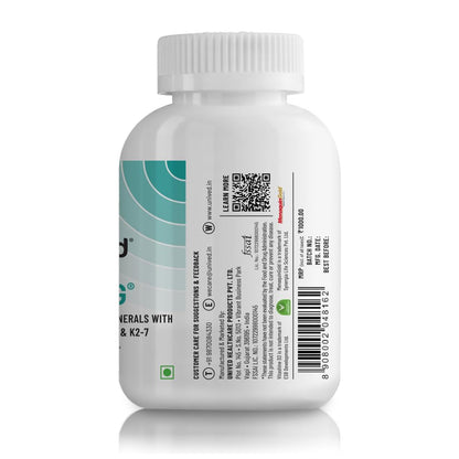 Zephivo Unived Caldveg | Wholefood Plant-Based Calcium, Magnesium & 73 Trace Minerals, Vit D3 (Lichen), Vit K2-7 (Menaquingold) | Complete Supplement For Bone Health & Healthy Ageing, Capsule

