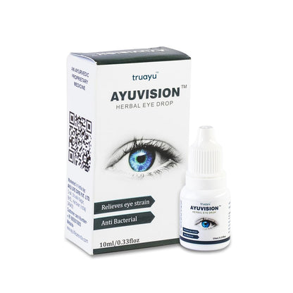 Ayuvision Herbal Ayurvedic Eye Drops for Dryness, Redness, Irritation & Itching Relief | Daily Use Eye Care with Rose, Aloe Vera & Triphala | 10ml