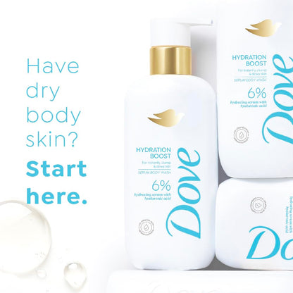 Dove Hydration Boost Serum Body Wash | 6% Hydrating Serum with Hyaluronic Acid | For instantly plump & dewy skin | Paraben & SLS free | 300 ml