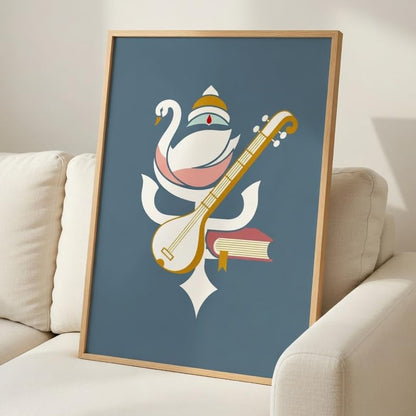Lord Shree Nath ji Face Wall Painting with Wooden Frame | Spiritual Shree Nath ji HD UV Laminated MDF Wall Art | Hindu God Decorative Painting for Living Room Temple Bedroom Decor