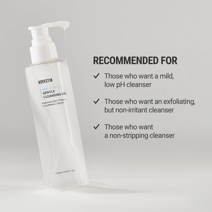 ROVECTIN Aqua Cleansing Gel (Conditioning Cleanser) Hydrating pH Balanced Facial Wash for Sensitive, Dry Skin | No Stripping, Fragrance-Free | Vegan, Korean Skincare