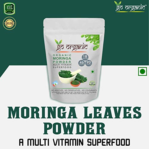 Go Organic Pure Moringa Leaf Powder 250g | Organic Moringa Oleifera Superfood for Immunity & Energy Boost | Natural Leaf Powder | For Good Health