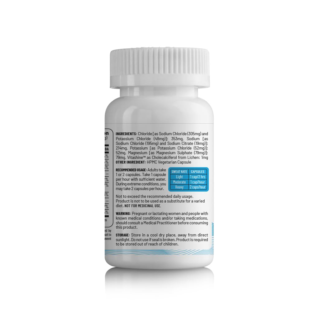 Zephivo Unived Salt Capsules, Electrolyte Replacement for Runners, Cyclists, and Athletes from other Sports (30 Caps)
