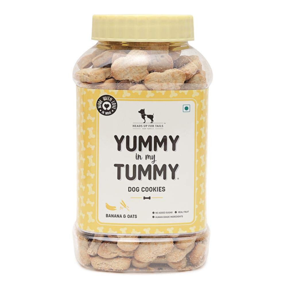 HUFT Yummy in My Tummy Banana & Oats Vegetarian Dog Biscuits 320 G, All Life Stages