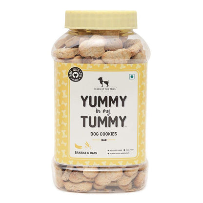 HUFT Yummy in My Tummy Banana & Oats Vegetarian Dog Biscuits 320 G, All Life Stages