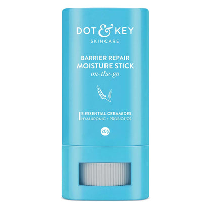 Zephivo DOT & KEY Barrier Repair Moisture Stick On-The-Go Non Sticky Ceramides Moisturizer With Hyaluronic + Probiotic For Intense Moisturization&Skin Strengthening|For Dry Skin, Normal & Sensitive Skin|20G
