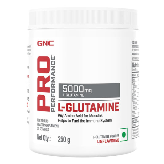 Zephivo GNC Pro Performance L-Glutamine 5000 mg | 250 gm | 50 Servings | Key Amino Acid For Faster Recovery | Boosts Immunity | Supports Intestinal Function | Lactose Free | Zero Gluten | Unflavoured