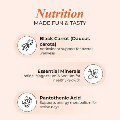 Nutrela Kids Multivitamin Gummies | Strawberry Flavour | Supports Immunity, Bone Health & Energy | 30 Gummies Pack of 2 | For Age 5+ | No Gelatin, No Artificial Colors.