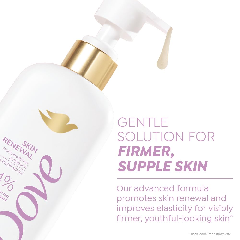 Dove Skin Renewal Serum Body Wash | 4% Restoring Serum with Retinol | Promotes firmer, supple skin | Paraben & SLS free | 300 ml