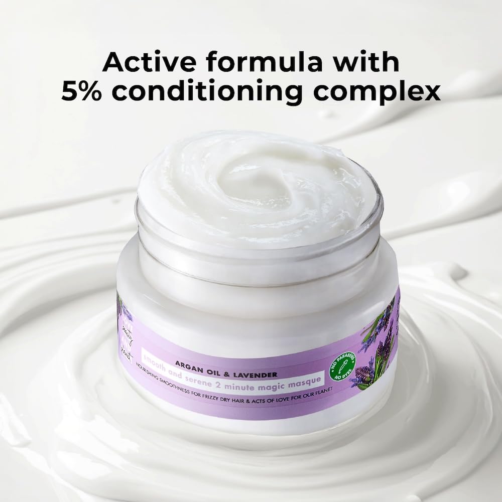 Love Beauty & Planet Argan Oil & Lavender Magic Mask for Smooth Frizz Free Hair|No Sulfates,No Paraben|200ml