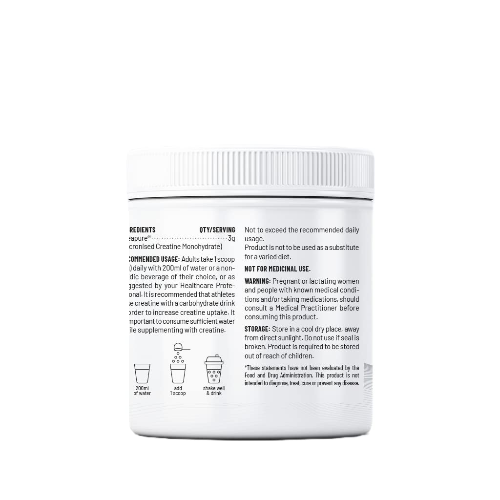 Zephivo Unived Certified German Creapure | Micronised Creatine Monohydrate | Single Ingredient, Flavorless & Caffeine Free | 3g Per Serving. 83 servings, 250g Jar
