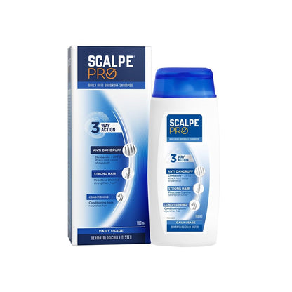 Scalpe Pro Daily Anti-Dandruff Shampoo | Removes Dandruff from Source | Helps with Itching, Irritation & Redness accompanying Dandruff | Scalpe Science | Climbazole & ZPTO Formulation | Strong & Smooth Hair | Daily Use | 100ml