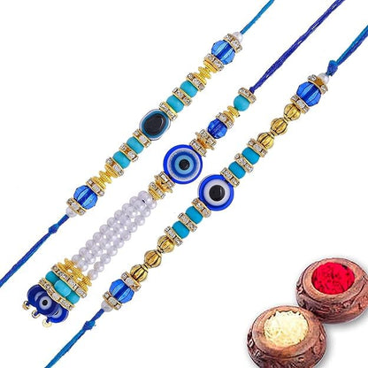 SAUDEEP INDIA Feng Shui Crystal Tortise with Plate for Good Luck with Evil Eye Lumba/Couple Rakhi Set Brother Bhabhi | Turtle for Vastu Home Decor(1 Lumba, 2 Brother)