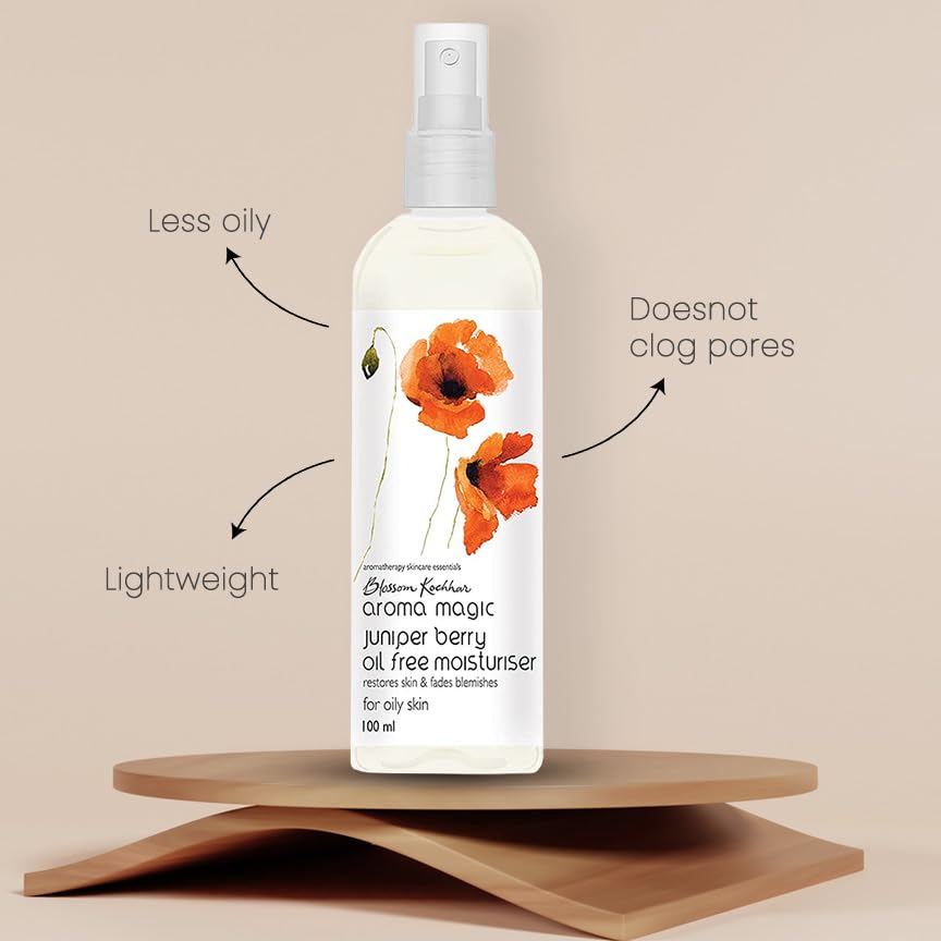 Aroma Magic Juniper Berry Oil Free Moisturiser SPF 15 | brightens, fades blemishes & heals acne| cucumber extracts, patchouli & lemon essential oils, jojoba oil| for Oily Skin - 100ml