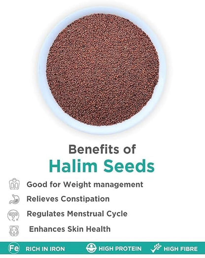 NUTRIZAIKA Halim Seeds, Aliv Seeds, Seeds for Eating, Asaliya Seed Garden Cress Seed1kg, Iron Rich Superfood for Immunity & Hair Growth