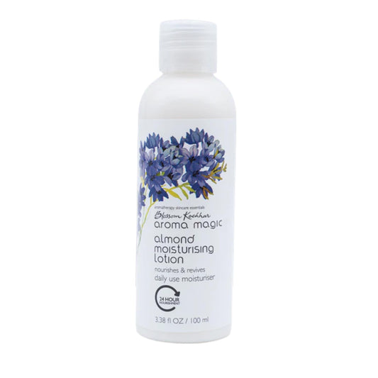 Aroma Magic Almond Moisturising Lotion SPF 15| for 24H nourishment |Moisturizes & revives skin| lotus leaf extracts, jojoba oils, geranium & rose essential oils| Daily Use for Dry Skin - 100ml