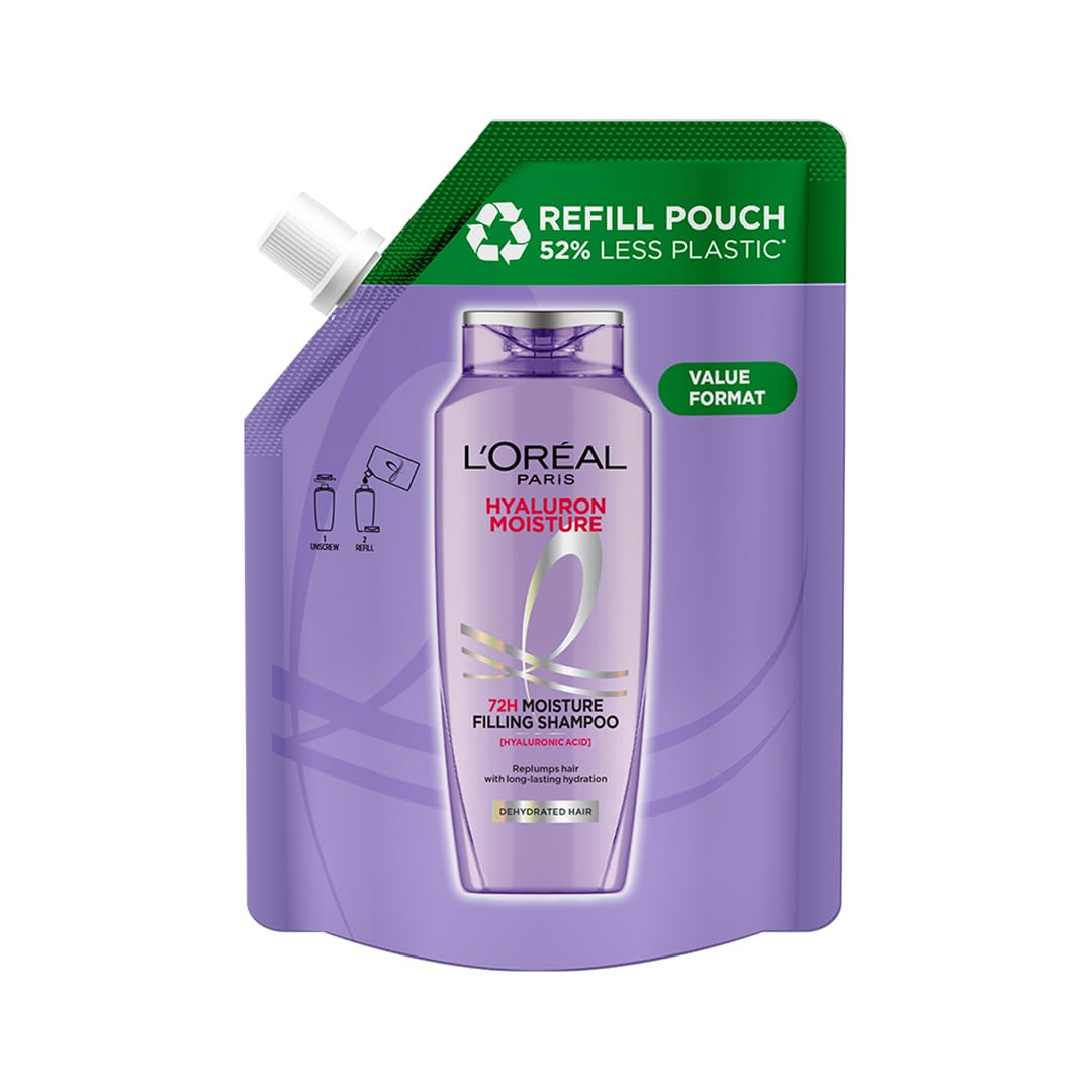 L'Oreal Paris Hyaluron Moisture refill pouch on a white background