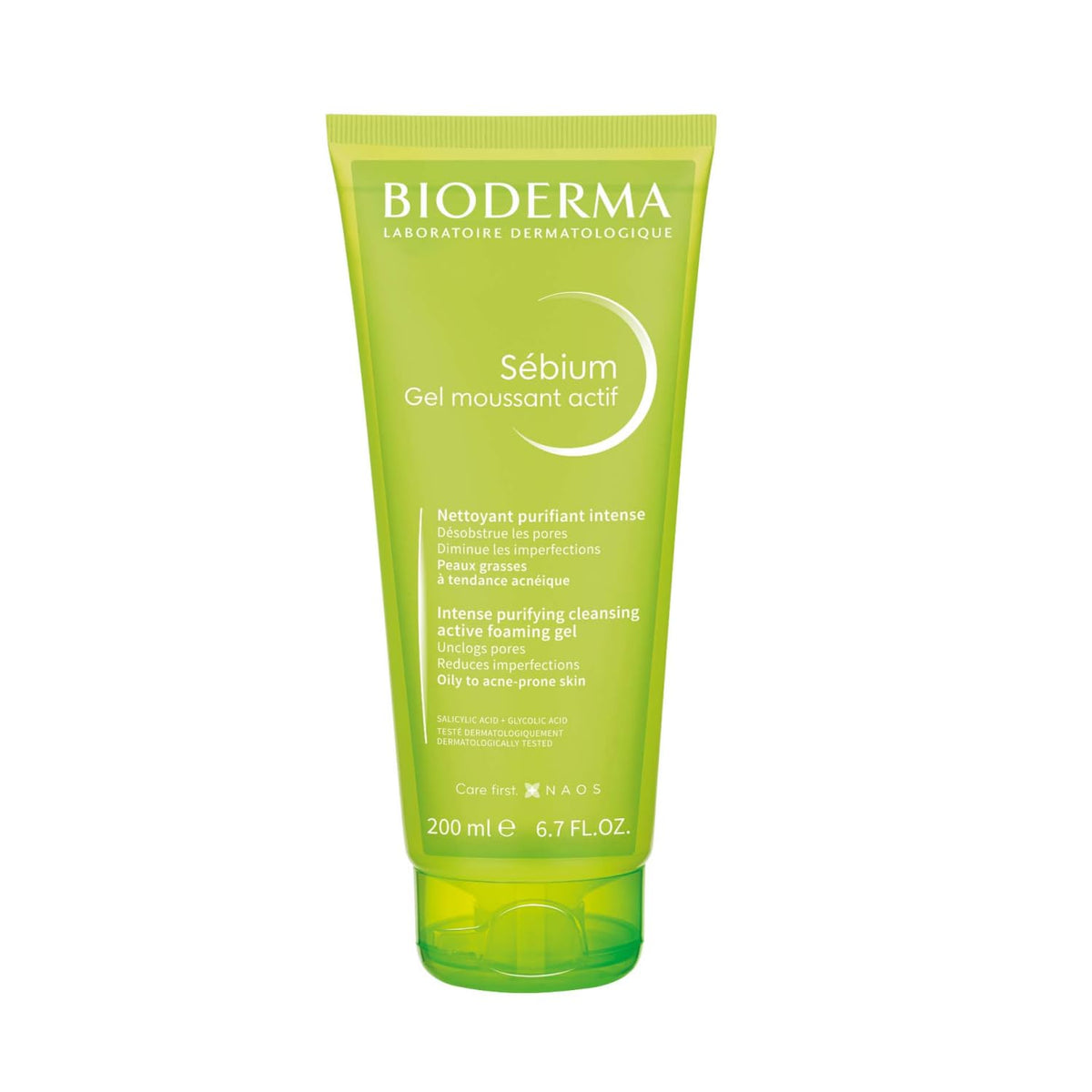 Bioderma Sebium cleansing gel tube on a white background