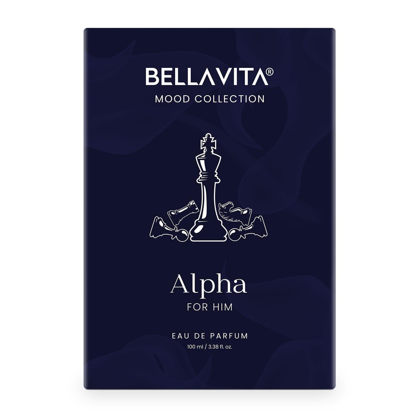 Bellavita Alpha for Him eau de parfum packaging on a white background