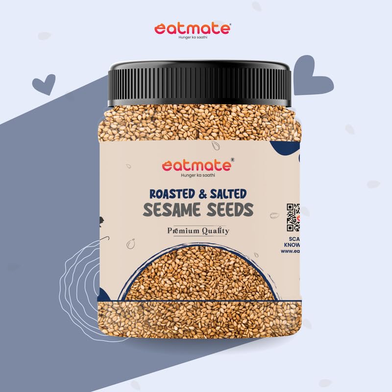 Eatmate Roasted Sesame Seeds 100g | Calcium & Fiber Rich Safed Til | Nutty Crunchy Vegetarian Seeds for Eating, Cooking, Baking, Laddoo, Chikki & Tadka | Healthy Snack Ingredient (100g)