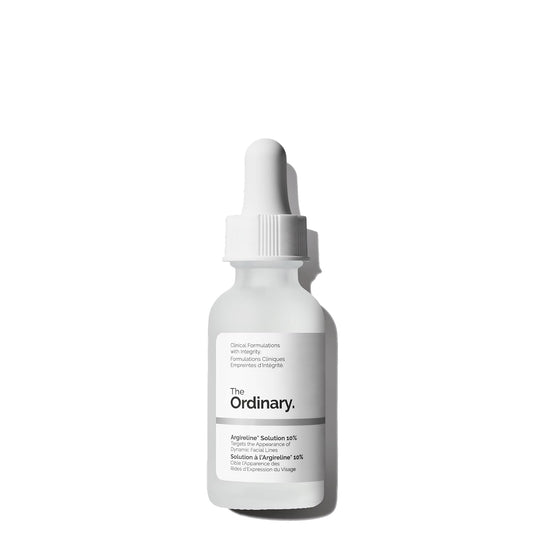 The Ordinary skincare serum bottle on a white background