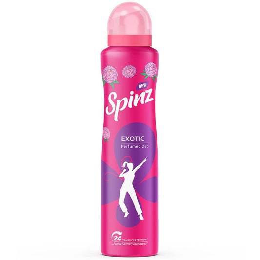 Spinz Exotic Perfumed Deo for Women, with Bulgarian Rose Fragrance for Long Lasting Freshness and 24 Hours Protection from Odour causing Bacteria, 150ml