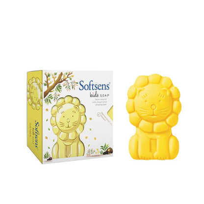 Softsens Kids Soap Samba 75g | Gentle Nourishing Care with Shea Butter & Natural Milk Cream, Dermatologist Tested Baby Soap, Moisturizing Animal Shape Bar Soap For Toddlers & Kids 2-10 Years