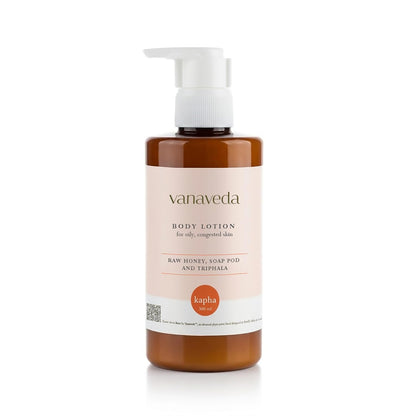 Vanaveda Kapha Body Lotion for Oily Skin | Lightweight Ayurvedic Moisturiser | Daily Body Care for Smooth, Non-Sticky Skin | 300ml