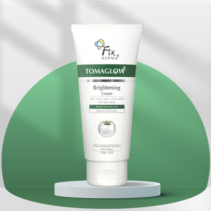 FIXDERMA Tomaglow Brightening Face Cream With White Tomato Extract, Excutin 4MSK With 2% Alpha Arbutin 4% Niacinamide, Lightens Dark Spots & Instantly Illuminates Skin, Face Cream For Unisex - 50G