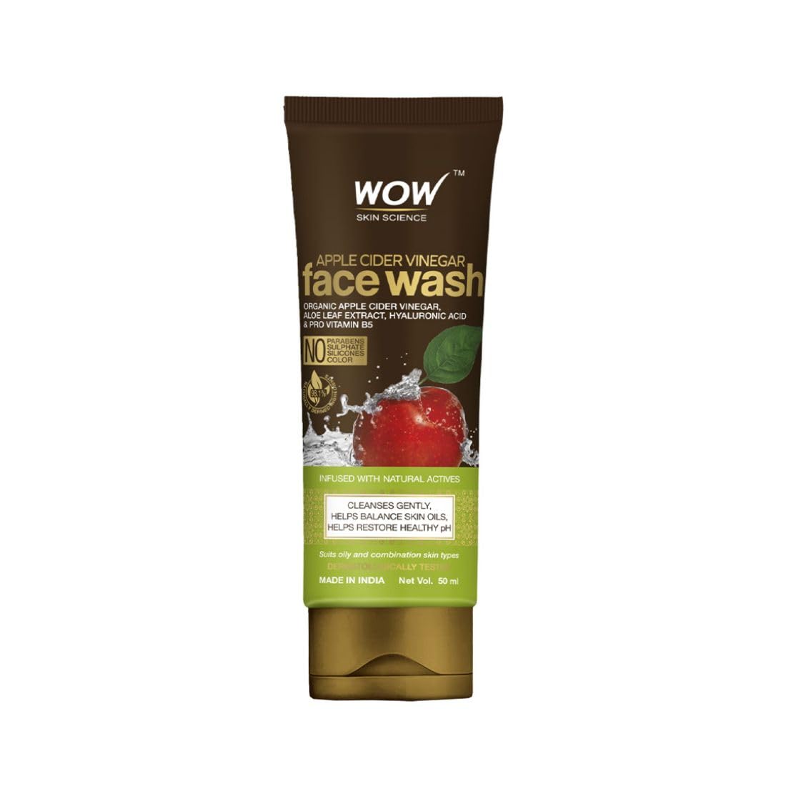 WOW Skin Science Apple Cider Vinegar Foaming Face Wash | Deep Cleansing | For Oily Skin | Fresh, Clear Skin | For Acne & Pimples | Paraben & Sulphates Free| Face Wash for Women & Men | 100 ml