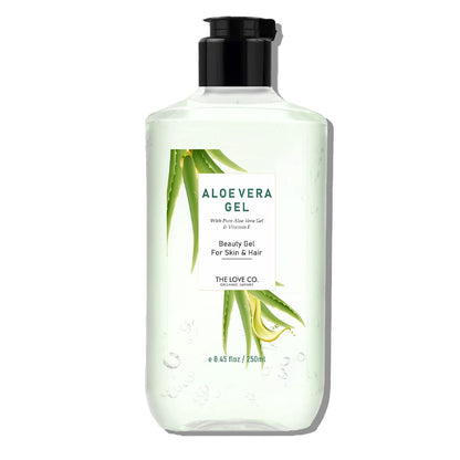 Bottle of Aloe vera gel with a pump on a white background